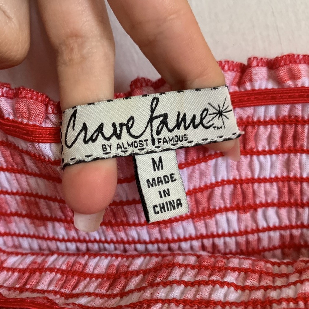 Gingham Off Shoulder Top - Picture 3 of 5